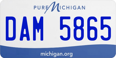 MI license plate DAM5865