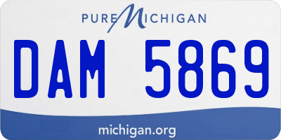 MI license plate DAM5869