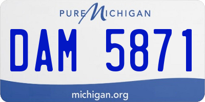 MI license plate DAM5871