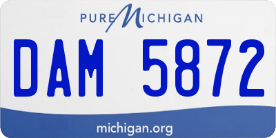 MI license plate DAM5872