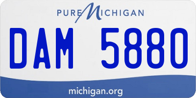 MI license plate DAM5880