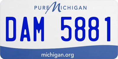 MI license plate DAM5881