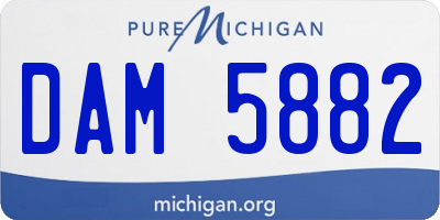 MI license plate DAM5882