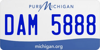 MI license plate DAM5888