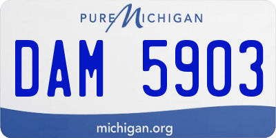 MI license plate DAM5903