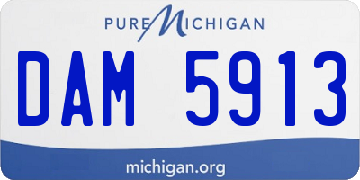 MI license plate DAM5913