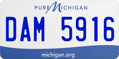 MI license plate DAM5916
