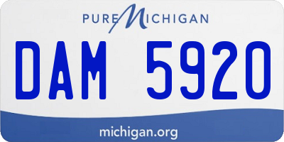 MI license plate DAM5920