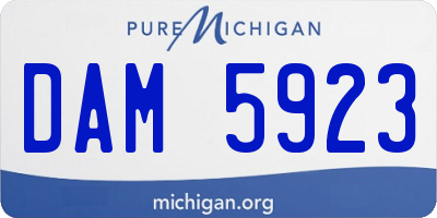 MI license plate DAM5923
