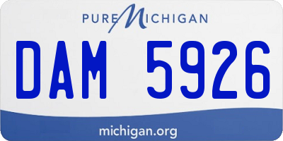 MI license plate DAM5926