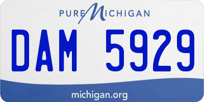 MI license plate DAM5929