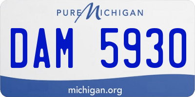 MI license plate DAM5930