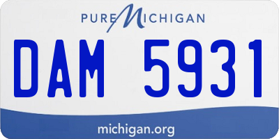 MI license plate DAM5931