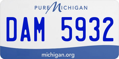 MI license plate DAM5932
