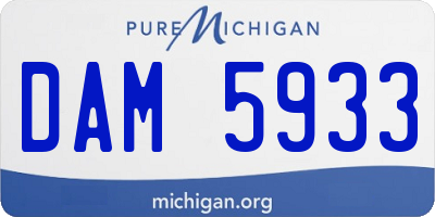 MI license plate DAM5933
