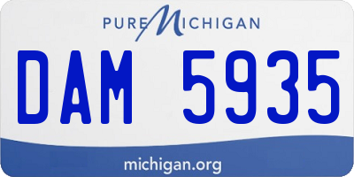 MI license plate DAM5935