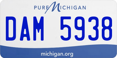 MI license plate DAM5938
