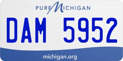 MI license plate DAM5952