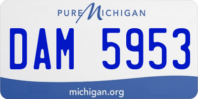 MI license plate DAM5953