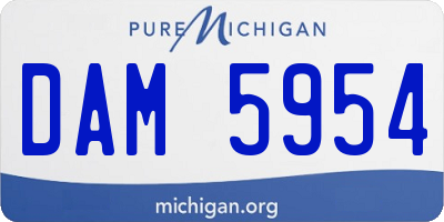 MI license plate DAM5954