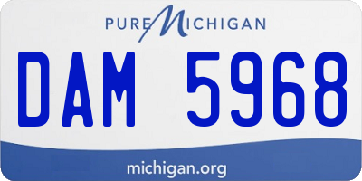 MI license plate DAM5968
