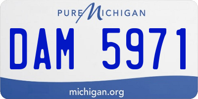 MI license plate DAM5971