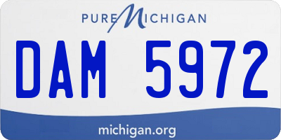 MI license plate DAM5972