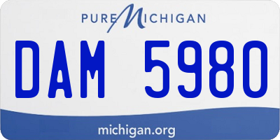 MI license plate DAM5980