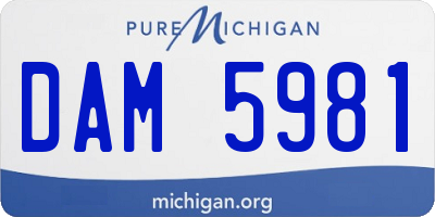 MI license plate DAM5981