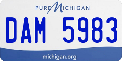 MI license plate DAM5983