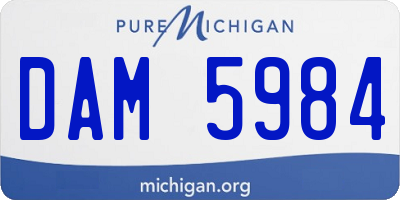 MI license plate DAM5984