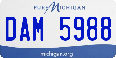 MI license plate DAM5988