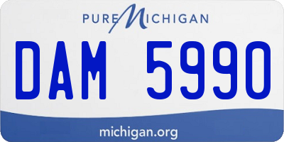 MI license plate DAM5990