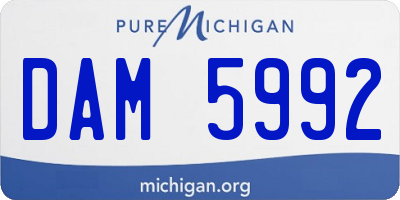 MI license plate DAM5992