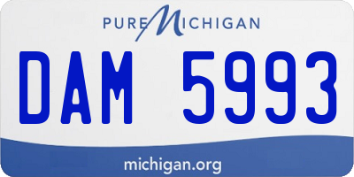 MI license plate DAM5993