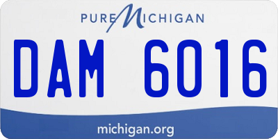 MI license plate DAM6016