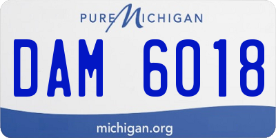 MI license plate DAM6018