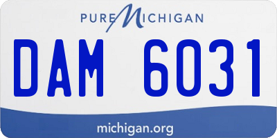 MI license plate DAM6031