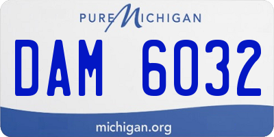 MI license plate DAM6032