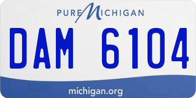MI license plate DAM6104