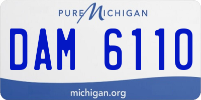 MI license plate DAM6110