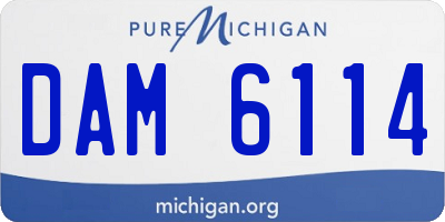 MI license plate DAM6114