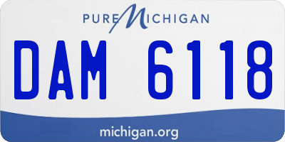 MI license plate DAM6118