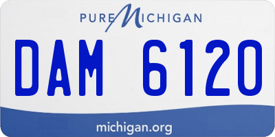 MI license plate DAM6120