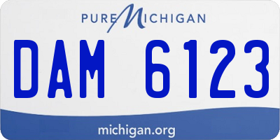 MI license plate DAM6123