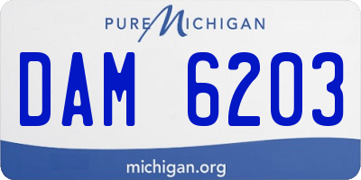 MI license plate DAM6203