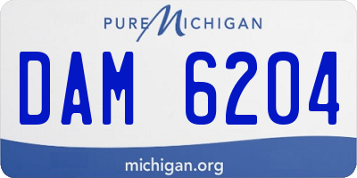 MI license plate DAM6204