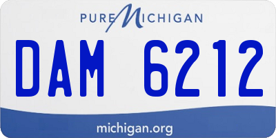 MI license plate DAM6212