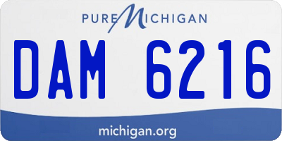 MI license plate DAM6216