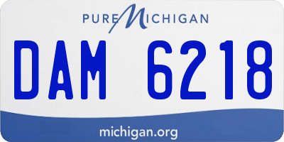 MI license plate DAM6218